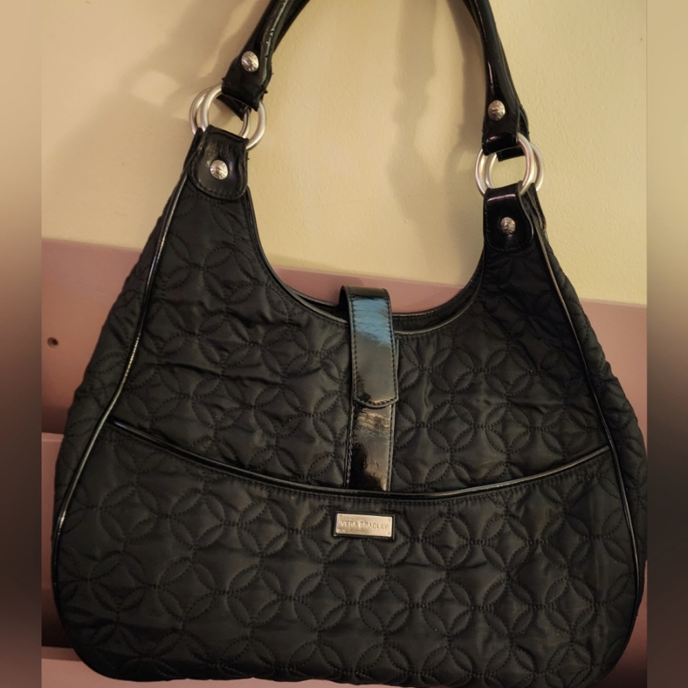 Vera Bradley Black Hobo Handbag / Purse